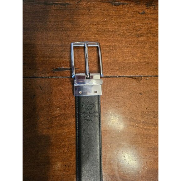 Original Penguin Reversible Leather Belt Black/Tan Medium Mens Pre-Loved - Picture 3 of 7